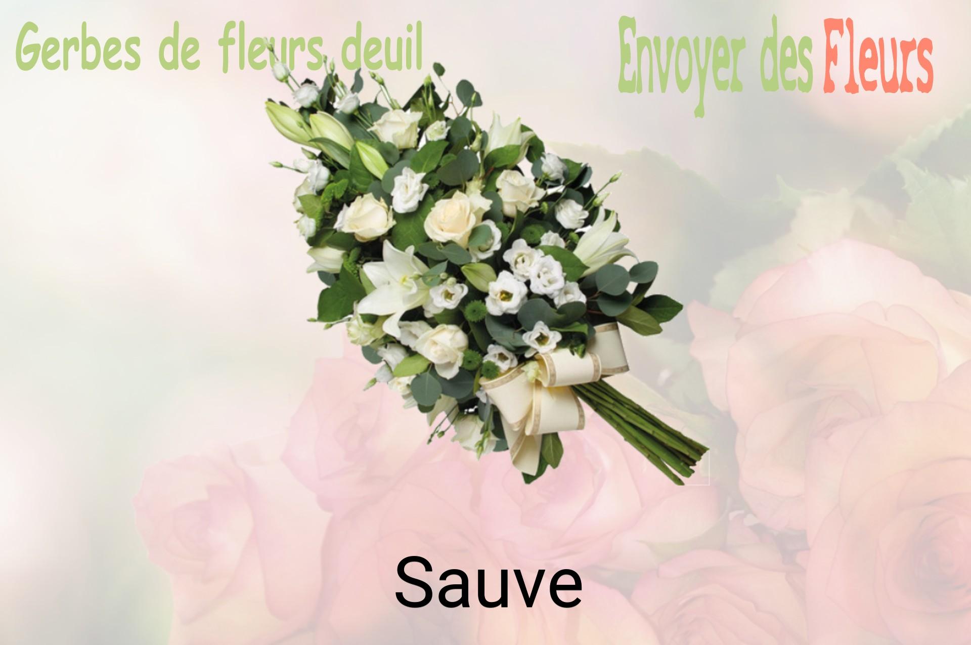 Gerbe de fleurs de deuil livrée à Sauve